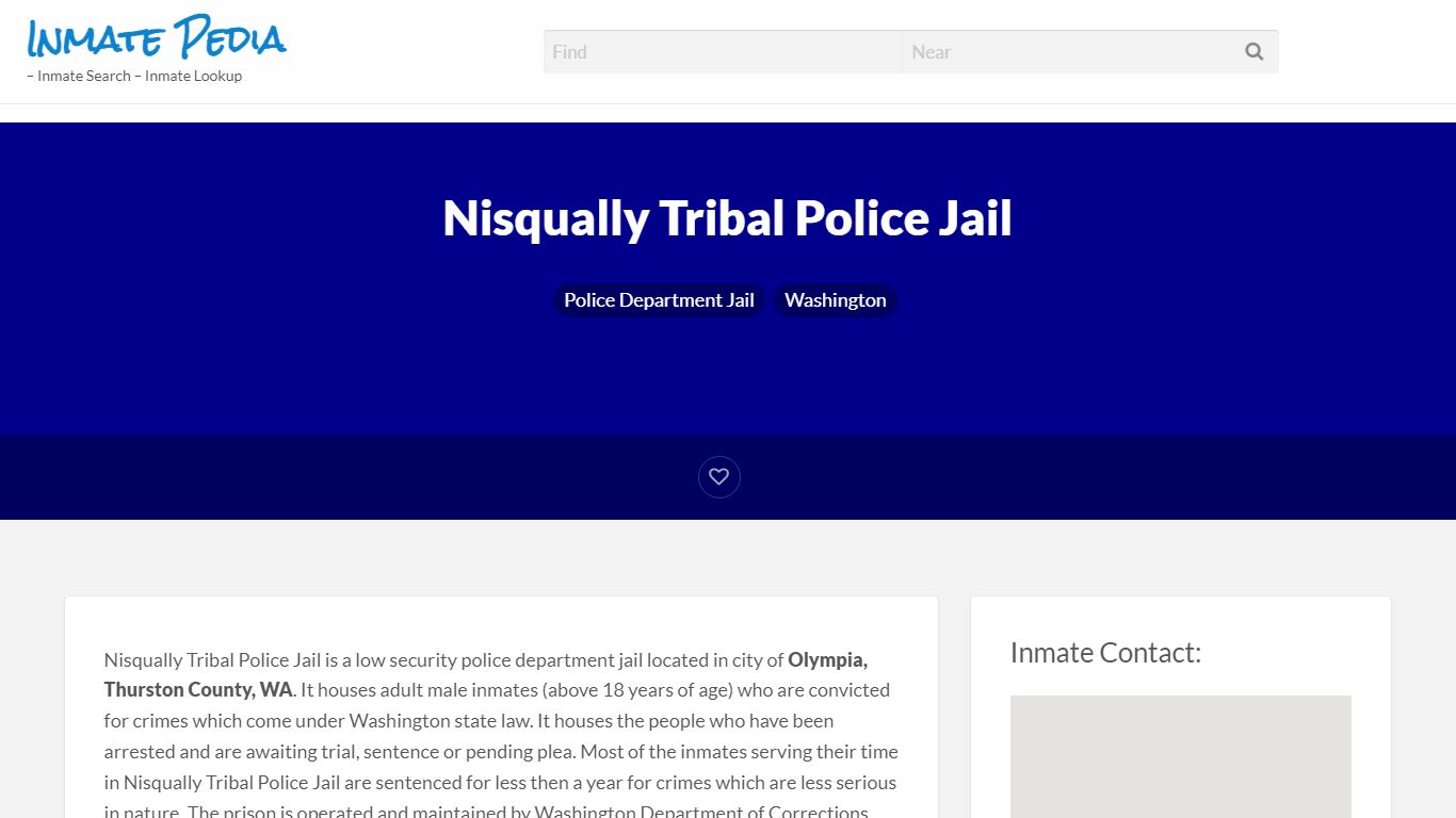 Nisqually Tribal Police Jail – Inmate Pedia – Inmate ...