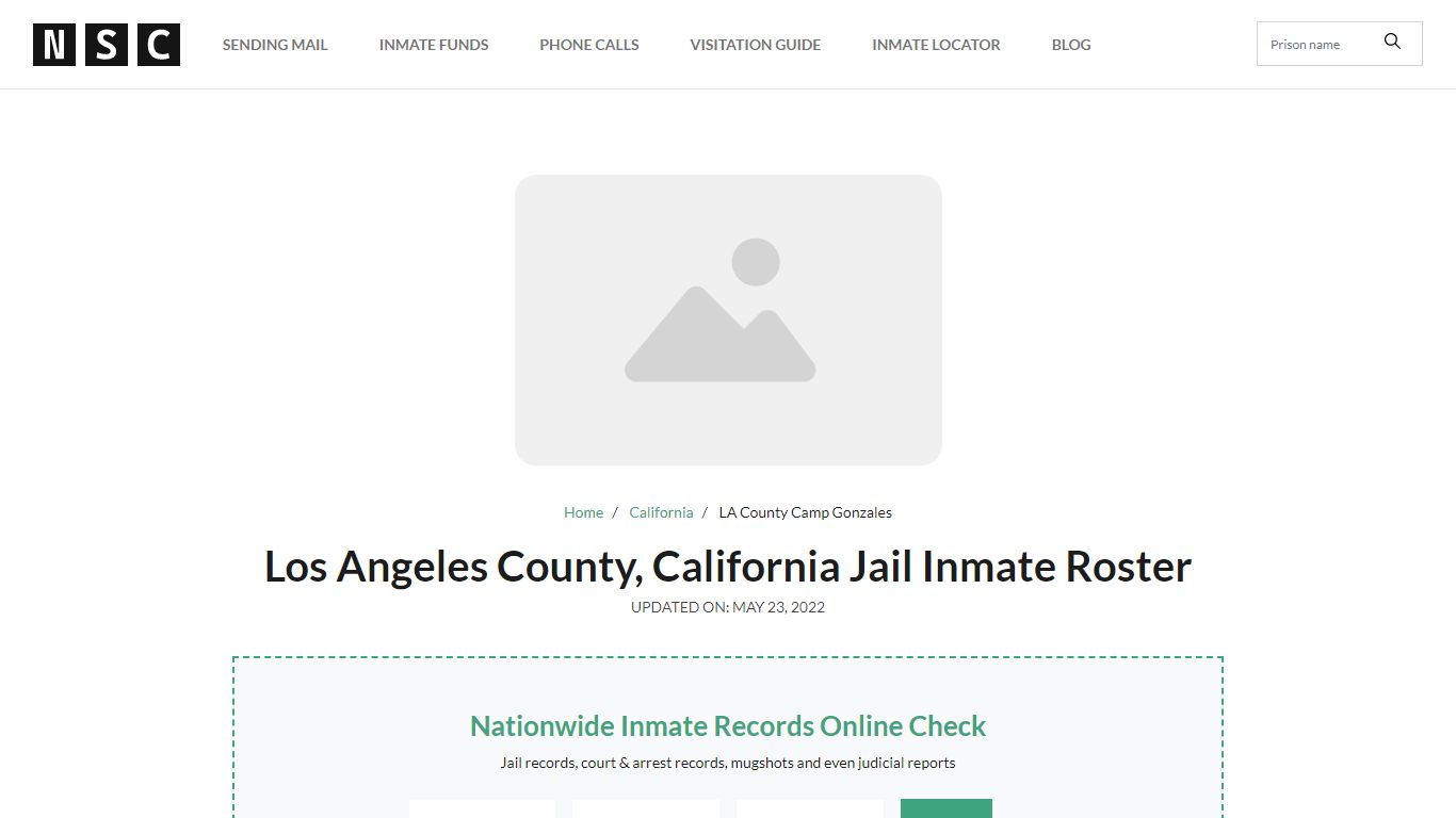 Los Angeles County, California Jail Inmate Roster